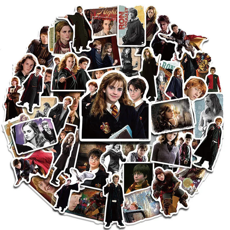 

50PCS Harry Potter DIY Cartoon Stickers Phone Trunk Refrigerator Waterproof Anime Stickers Anime Figure Image Toys Sticker Gift