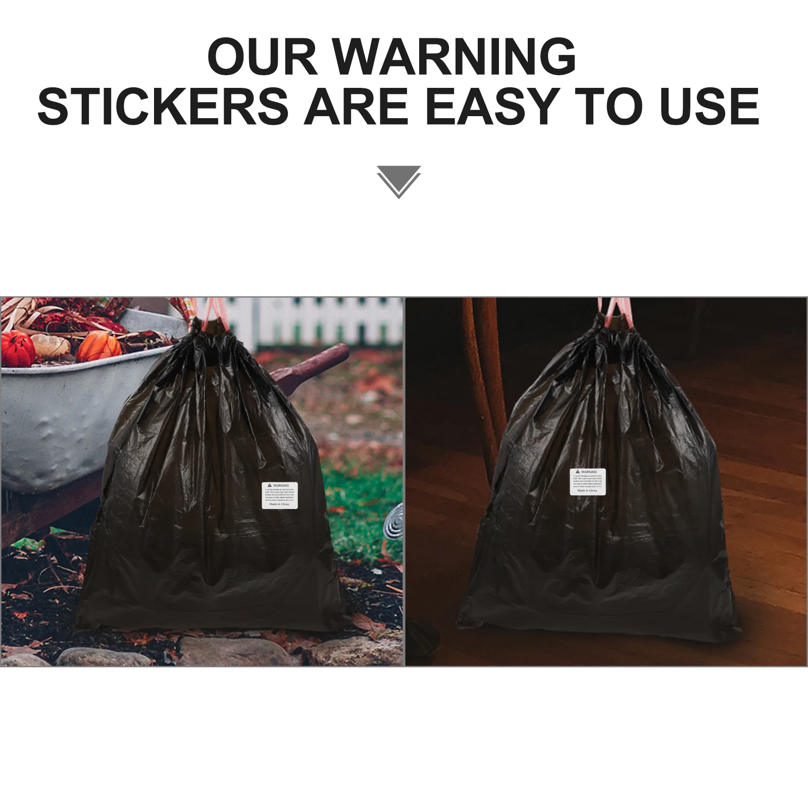 800 Pcs Warning Label Package Bags Adhesive Choking Sign Suffocation Spray Shipping Stickers for Child Anti-suffocation