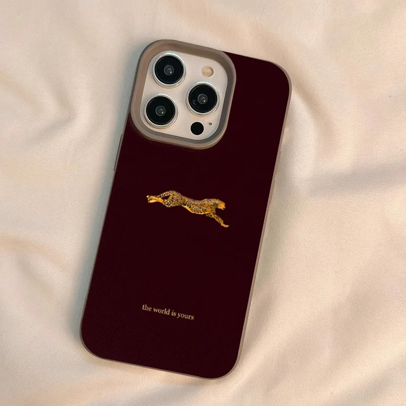 Minimalistisches Leoparden-Laufmuster Handyhülle für iPhone 17 18 Pro 16 15 14 Plus 13 12 11 Pro Max 16E 17Air XR XS Max Cover