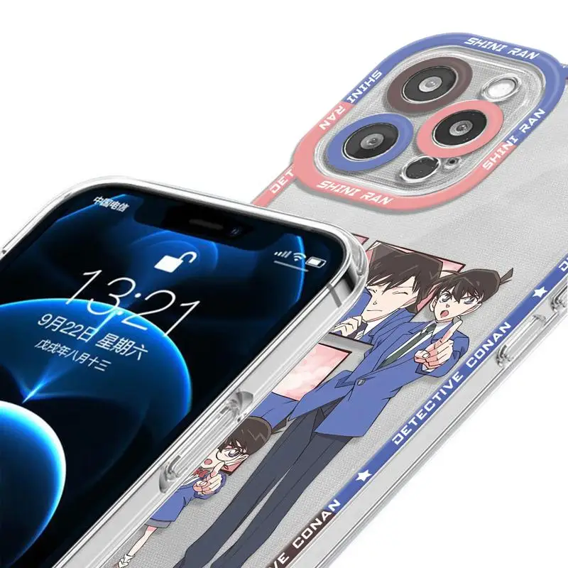 Clear Phone Case For Samsung Galaxy S23 S22 S21 S20 S10 FE Ultra Plus Note 10Lite 10Plus Cover Anime Cartoon Detective Conan