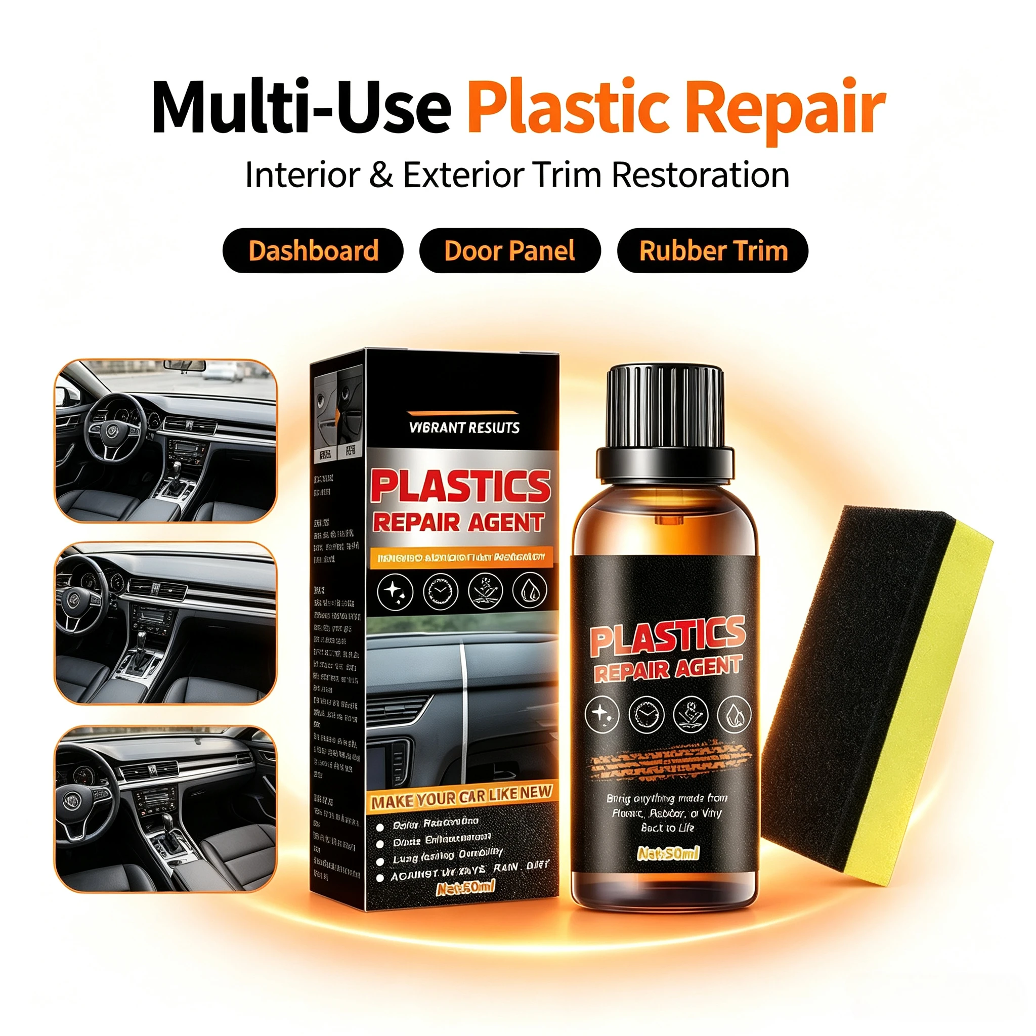 High Protection 50ml Car Plastic Restorer Back To Black Restoring Liquid Revitalizing Coating Renovation Agent For Auto Care