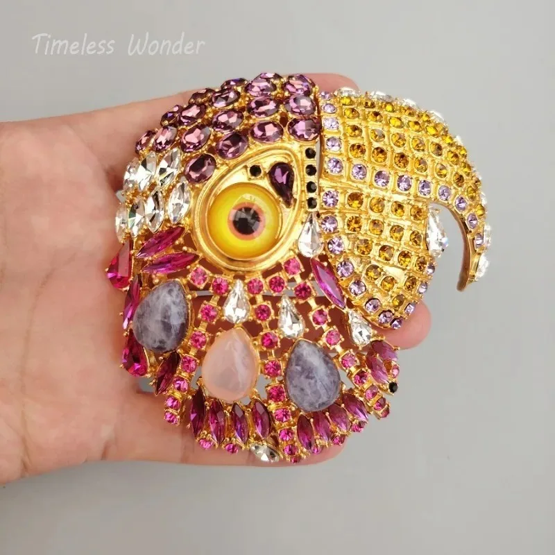 Imagem -02 - Timeless Wonder Fancy xl Zircon Geo Parrot Broche para Mulheres Designer de Jóias Runway Rare Top Marca de Luxo Punk Pesado 4526