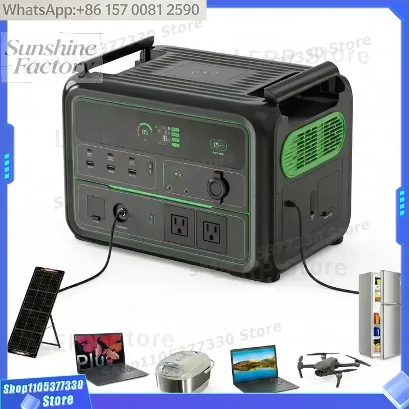 high quality 1200W Portable Power Station 1120Wh LiFePO4 Solar Backup Battery Pure Sine Wave with MPPT&Wireless Charging for