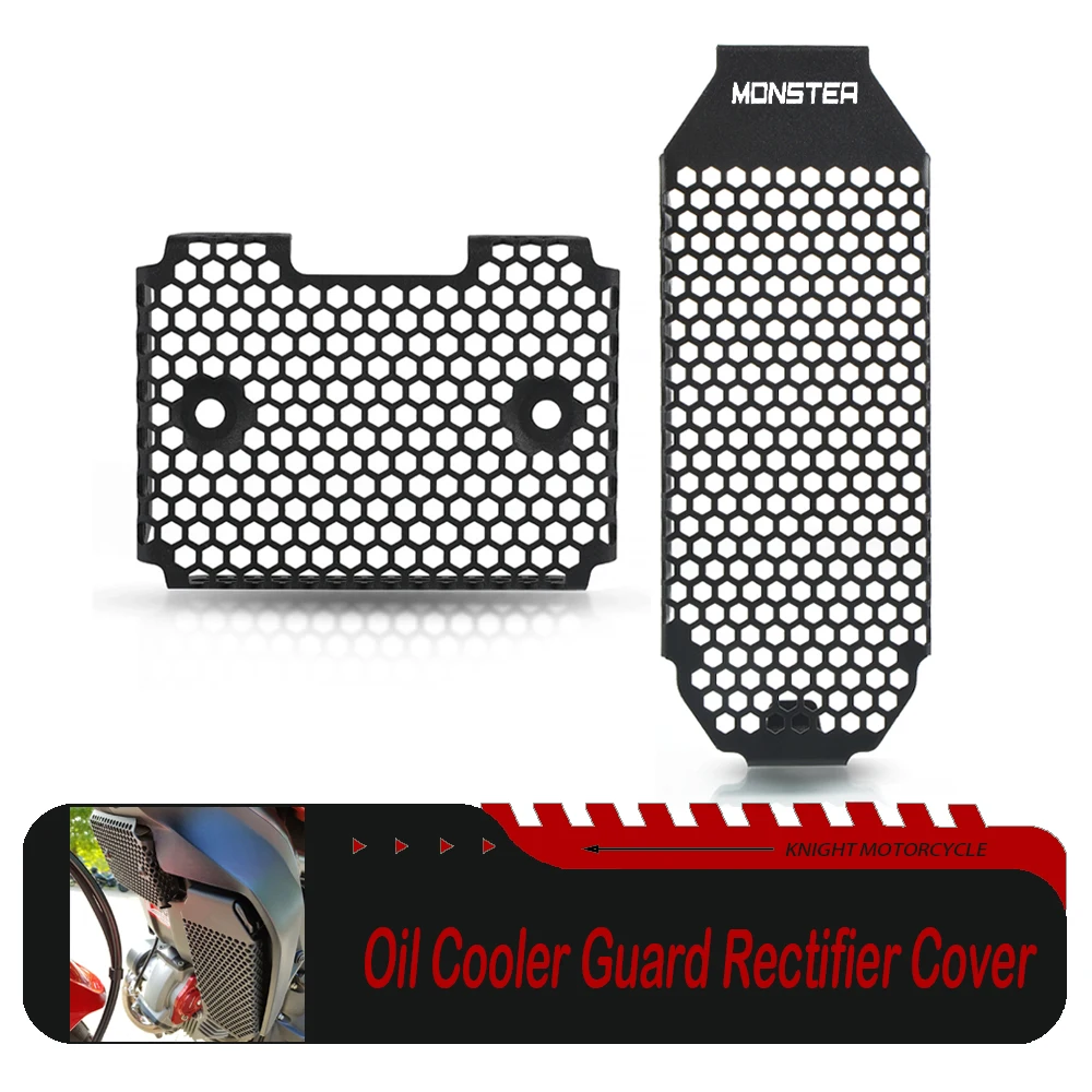 

For Ducati Monster 797 797+ 2017 2018 2019 2020 Oil Cooler Guard Voltage Regulator Rectifier Cover Grille Protector Protection
