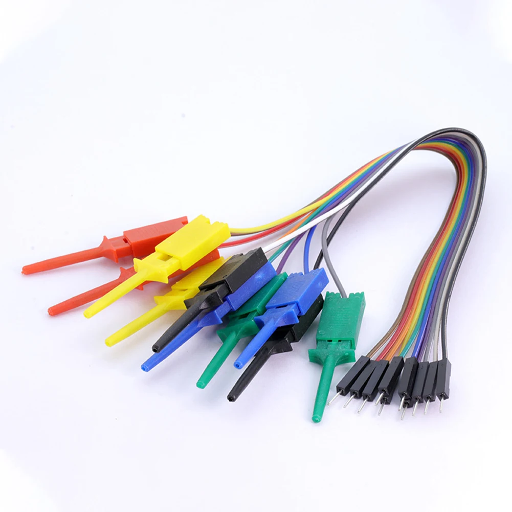 

10Pcs Test Hook Clip Logic Analyzer Cable Wire Cable Gripper Probe Test Lead For Chips Pins Connecting Testing