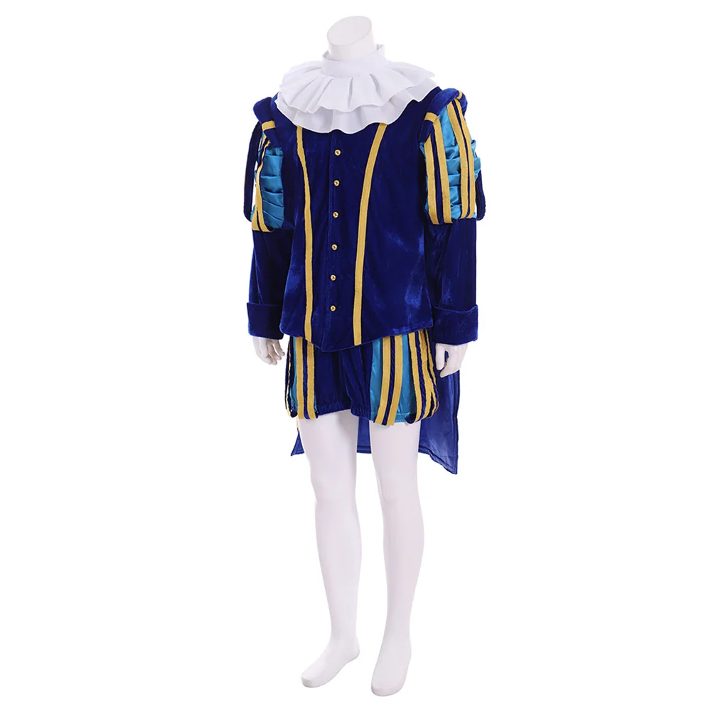 Men's Tudor Period King Costume Medieval Victorian Renaissance Royal Court Prince Knight Fancy Suits Halloween Party Outfits