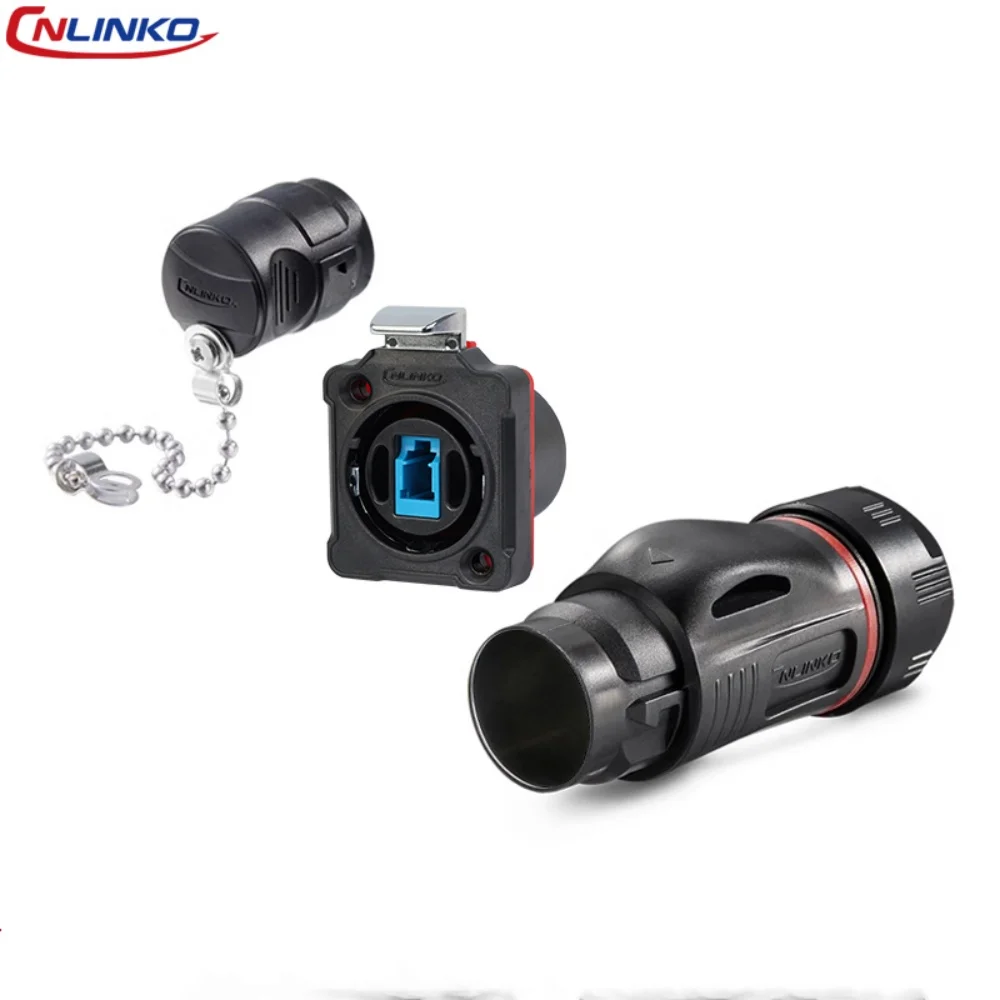 CNLINKO M24 Waterproof LC-LC Fiber Optic Connector Computer Room Network Single Mode Single/Dual Pin BD24 Optical Connector