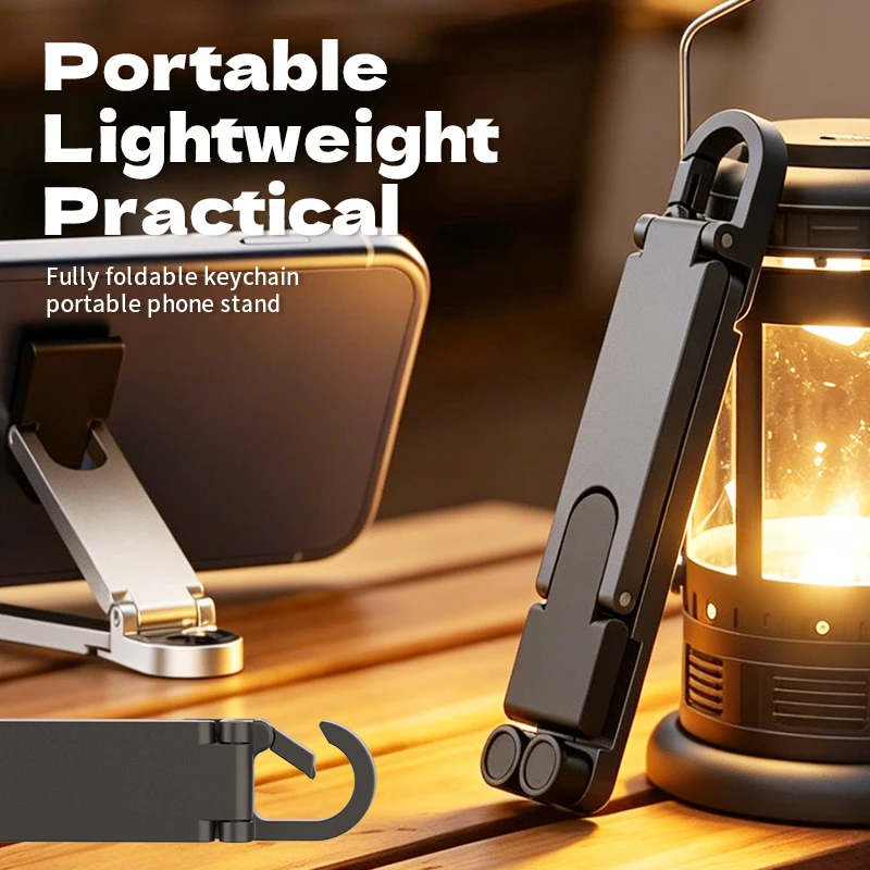 Foldable Phone Stand Keychain, 360° Rotating Ring Holder Universal Portable Phone Grip for iPhone 16 15 14 Samsung Xiaomi view 4