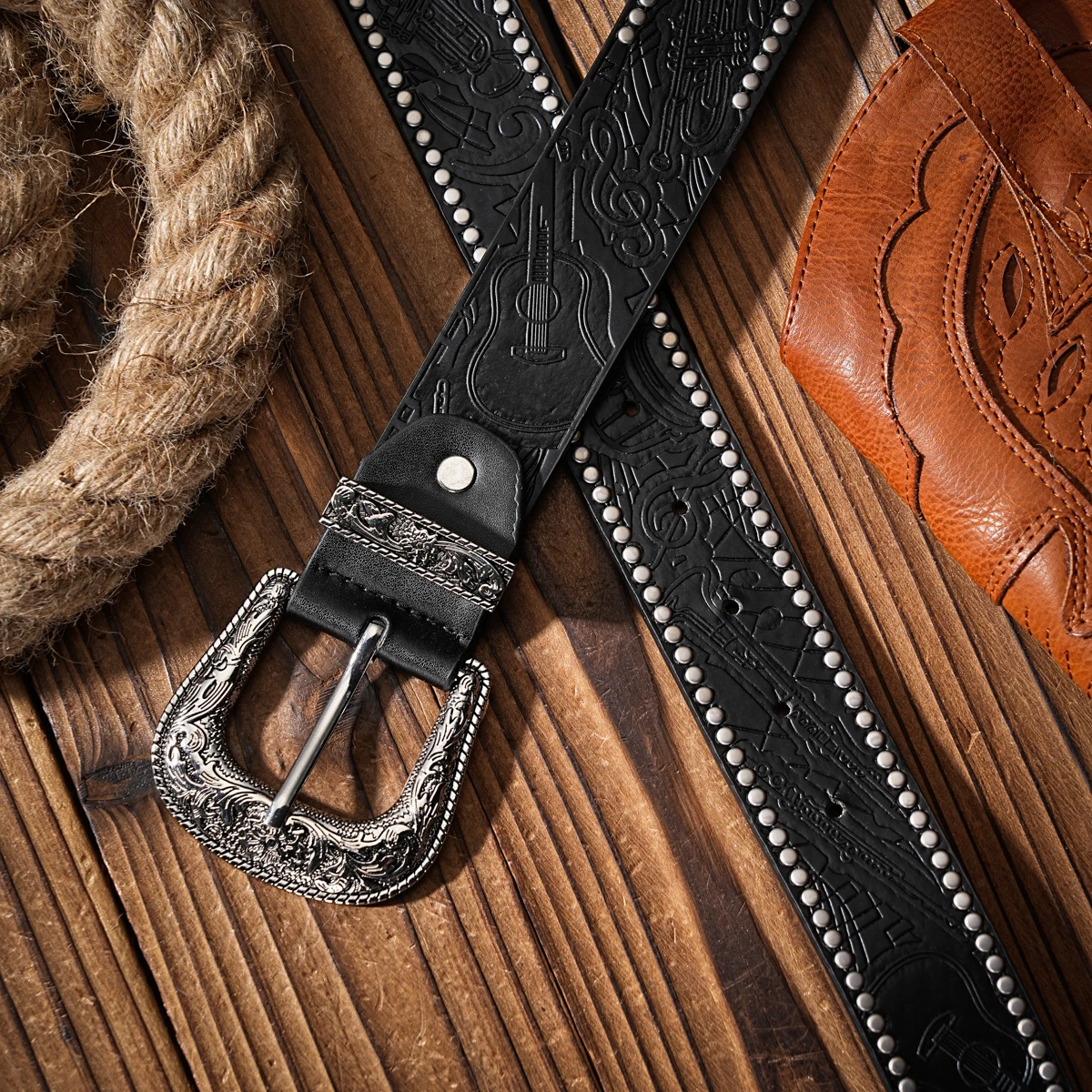 Lässige, individuelle und Retro-Gürtel, Kleidungsaccessoires im Western-Stil, Metallschnallen, PU-Gürtel, geeignet für Männer und Frauen – Detail 16