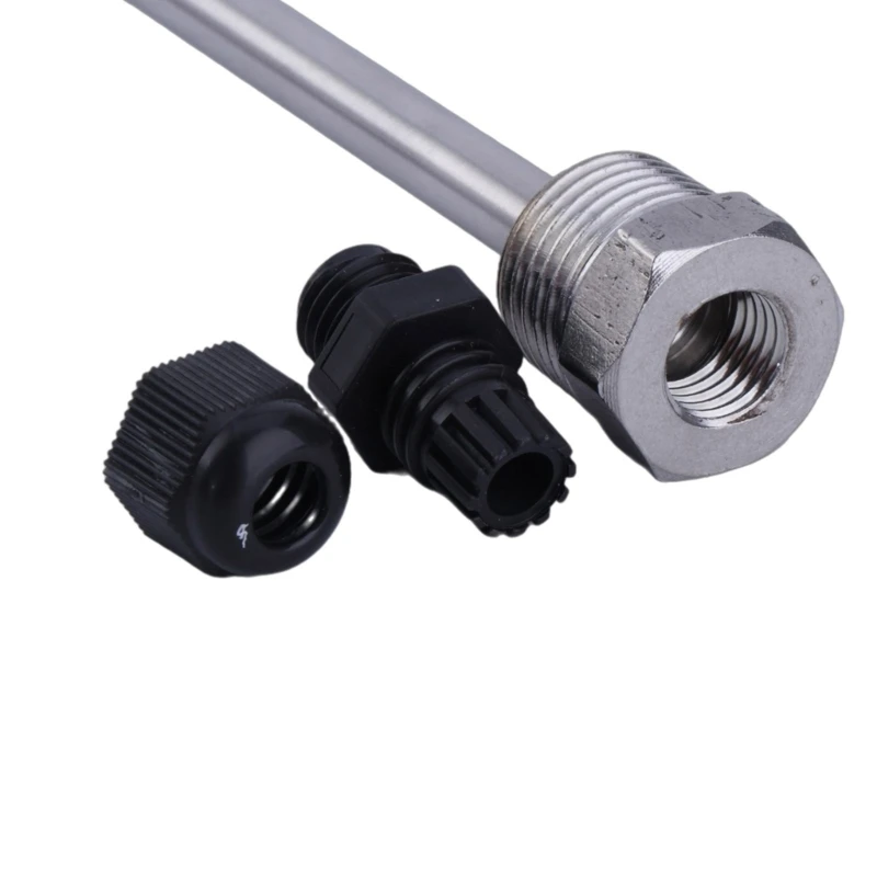 2 قطعة من الفولاذ المقاوم للصدأ بوصة ضغط الخيط 300 مللي متر Thermowell للغمر كم أنابيب الجيب أجهزة استشعار درجة الحرارة