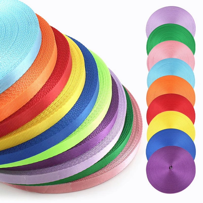 45M 10-20mm Colorful Ribbon Band Nylon Webbing Tape for Handmade Gift Decorative Strap Clothing Trimming DIY Sewing Accessories