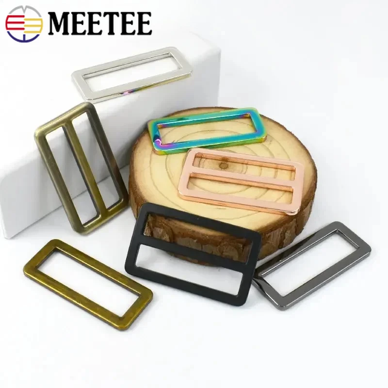 

2-10Pcs 38mm Rectangle Metal Buckles Handbags Webbing Strap O Ring Adjust Tri-Glide Slider Clasp Dog Collar Hardware Accessories