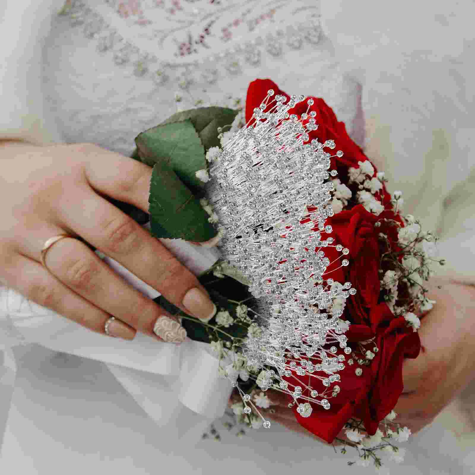  100 PCS Decorative String of Pearls Rhinestone Veil Body Chain Flower Garland Bride