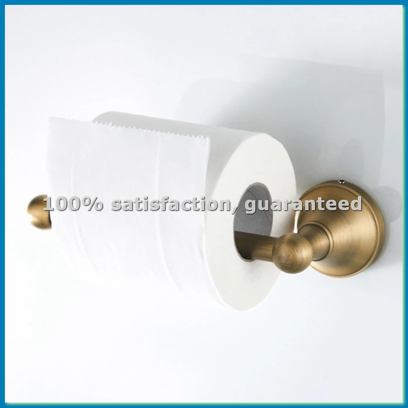 2 Piece Bathroom Accessory Set - Towel Rail and Toilet Paper Holder Antique Brass Wall Mount, Brushed Bronze-AT35
