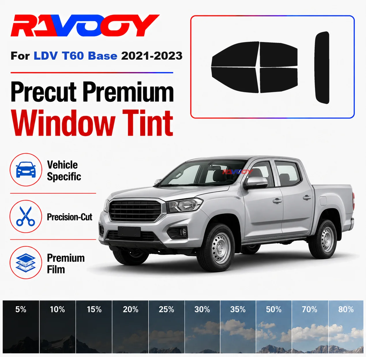 premium-precut-window-tint-kit-front-windows-rear-windows-rear-windshield-for-ldv-t60-base-2021-2023-car-solar-nano-ceramic-film