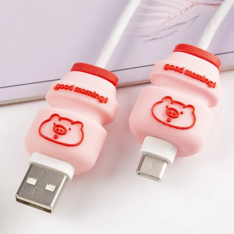 Cute Cartoon Phone USB Cable Protector Cable Cord Fruit Charger Wire Holder Organizer Protection For Apple iphone