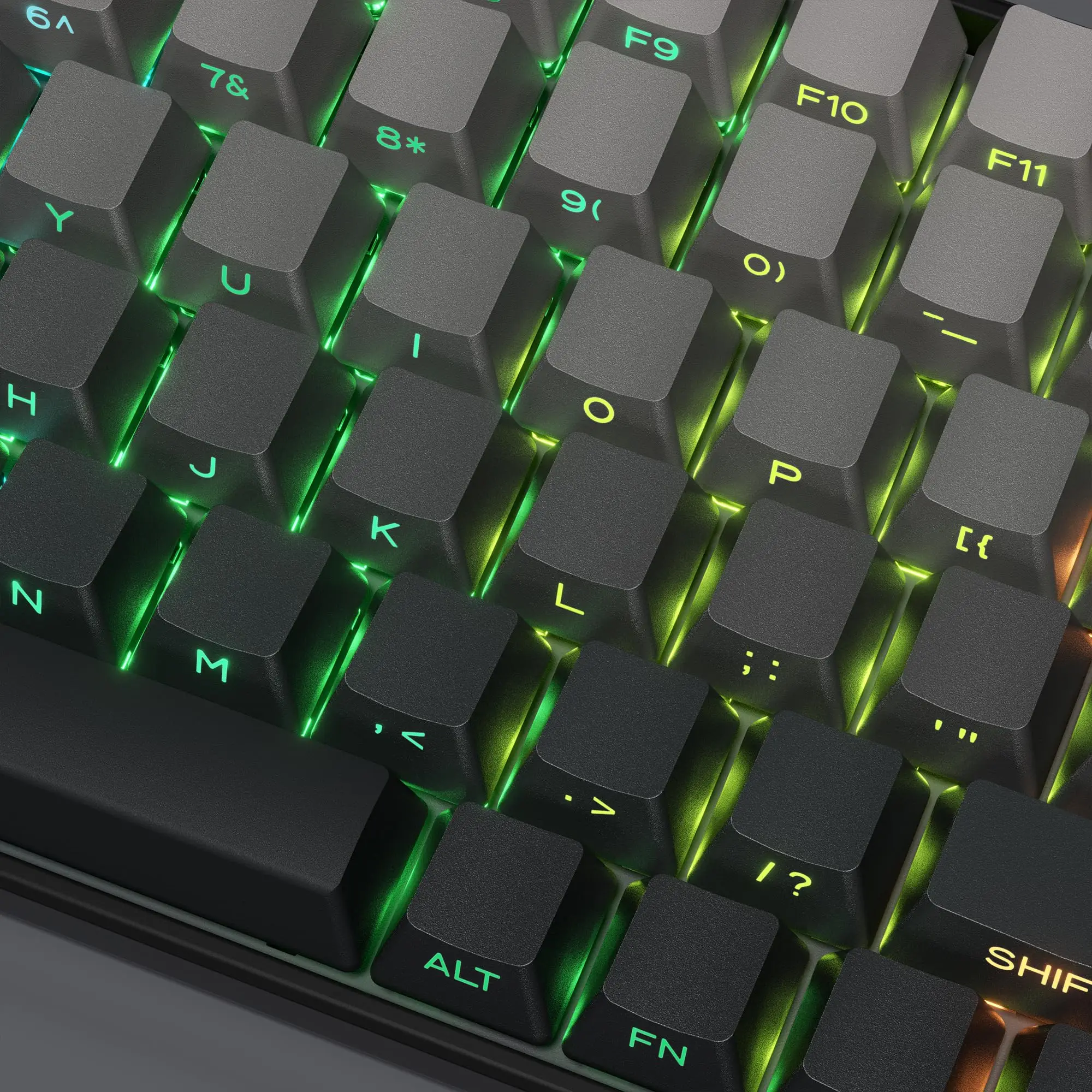 Gradient Grey PBT Side Printed Keycaps Double Shot Shine Through Custom Key caps OEM Profile for MX Switches Gaming Keyboard