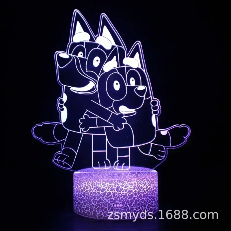

New Blueys Cartoon LED Night Lamp Bingo Figure Kids Bedroom Bedside Table Light Home Decorations
