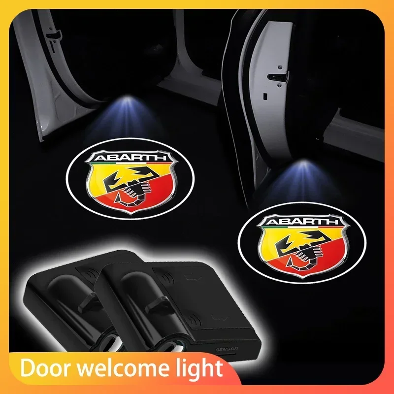 

Car Door Welcome Courtesy Shadow Projector Lamp LED HD Logo Light Cars Accessoriest For Abbas Abarth Punto 124125 500 Stilo Car