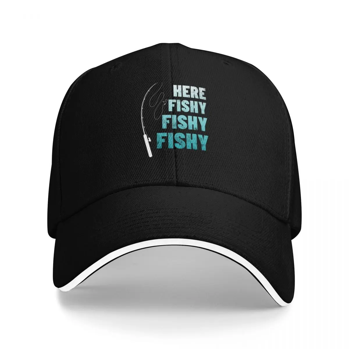 

Here Fishy Fishy Fishy Men's Fishing Here Gear Baseball Cap hard hat Cosplay Golf Wear Men Women's