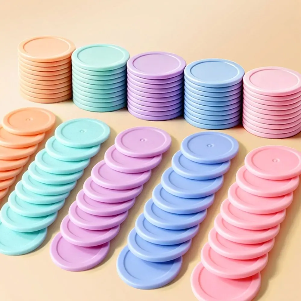 50pcs New Plastic Round Counting Chips Geometry Lightweight Game Tokens Colorful Teaching Counters Party Game