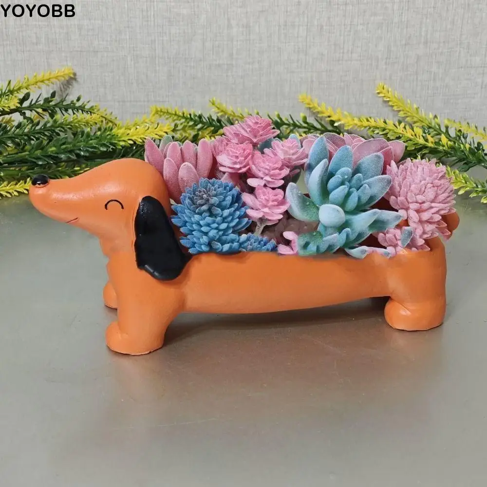 

Creative Resin Dog Plant Pot Cartoon Cute Succulent Flower Planter Simulated Hydroponic Flower Holder Balcony