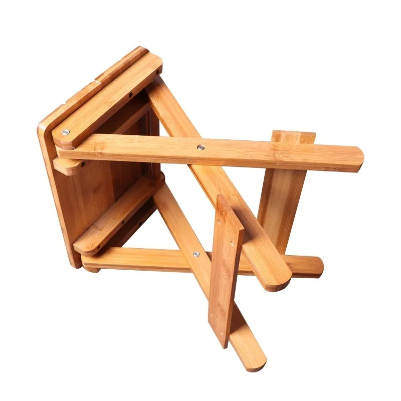 Bamboo folding stool solid wood children portable folding stool foldable stool small stool adult low stool household