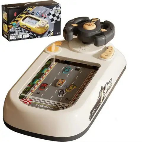 Children's Racing Car Electronic Adventure Game Steering Wheel Driving Toy with Music & Sounds Simulation Vehicle for Kids Baby