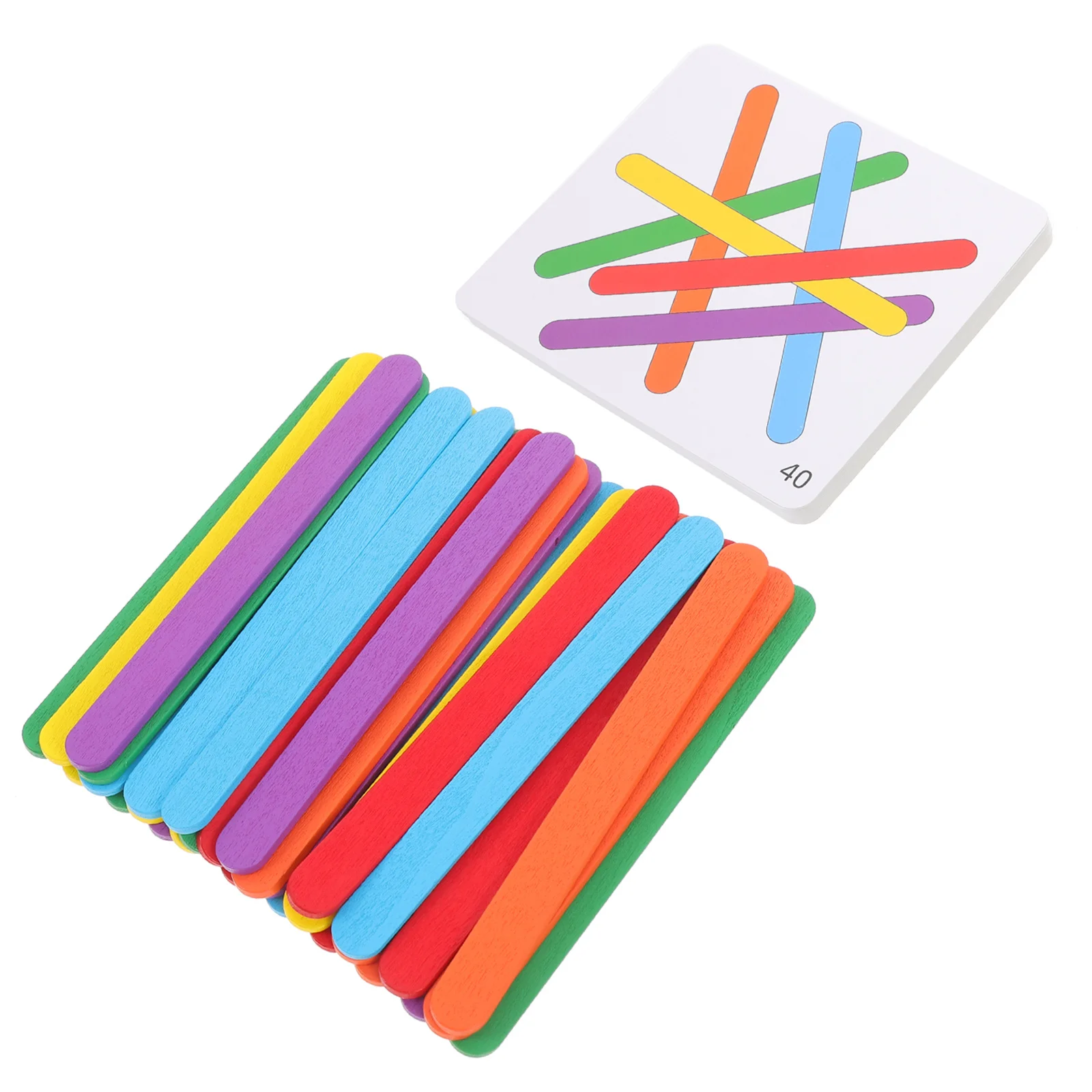 مجموعة واحدة من بطاقات الألغاز الملونة ذات العصا المنطقية، لعبة تعلم التعليم المبكر للفصول الدراسية لمرحلة ما قبل المدرسة، التنمية الحسية للمهارات المعرفية