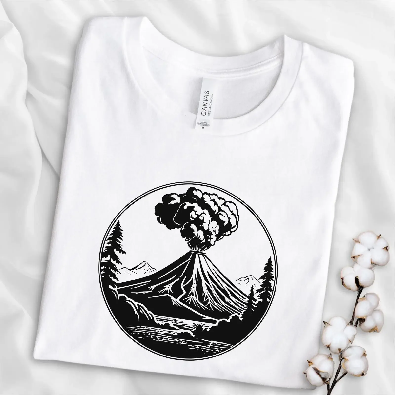 Volcano T Shirt For Geologist Erupting Outdoor Adventure Funny Geology Mountain vintage Washed Breathable fashion graphic