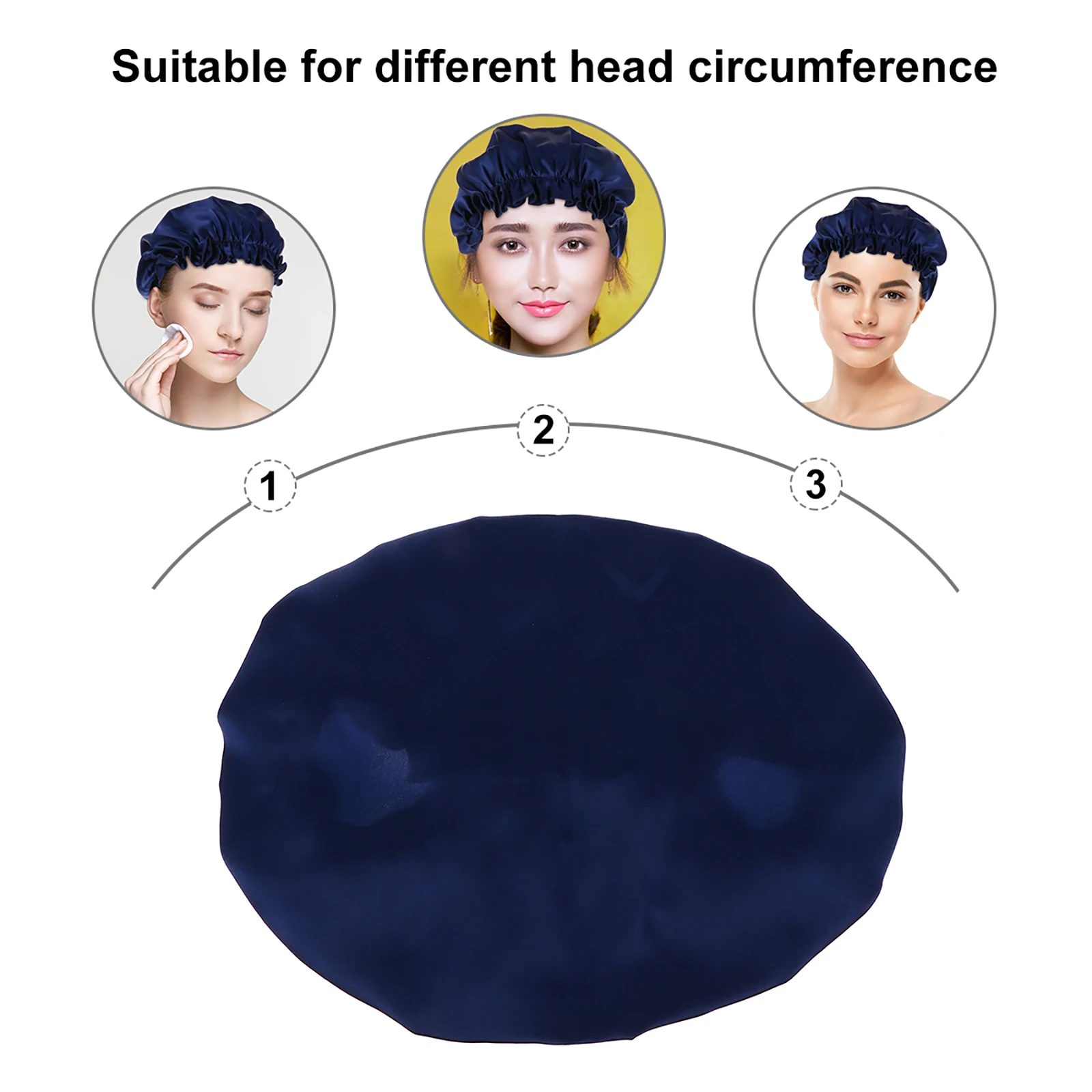 

1pc Silk Bonnet Soft Smooth Glossy Sleep Hair Care Hat Night Use Sealing Moisture Prevents Friction Suitable All Seasons Bonnet