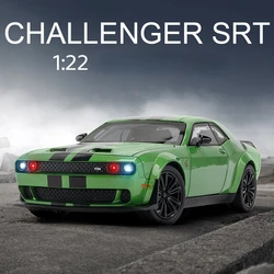 1:22 Dodge Challenger SRT Hellcat Demon Eyes Alloy Diecast Model Car Toy Wheel Pull Back Supercar Light Sound Toys for Kids