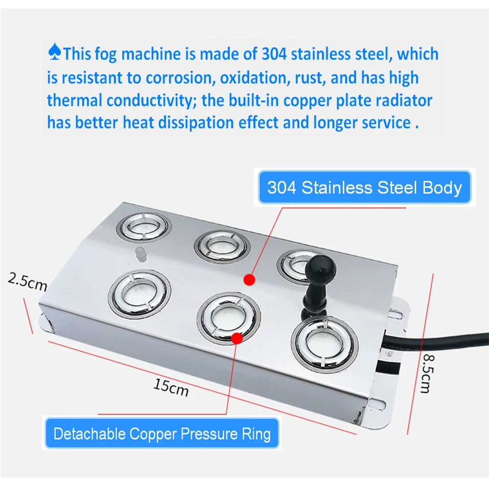 DC 48V 6/10 Head Ultrasonic Mist Maker Fogger, 304 Stainless Steel Air Humidifier for Greenhouse Hydroponics Pond