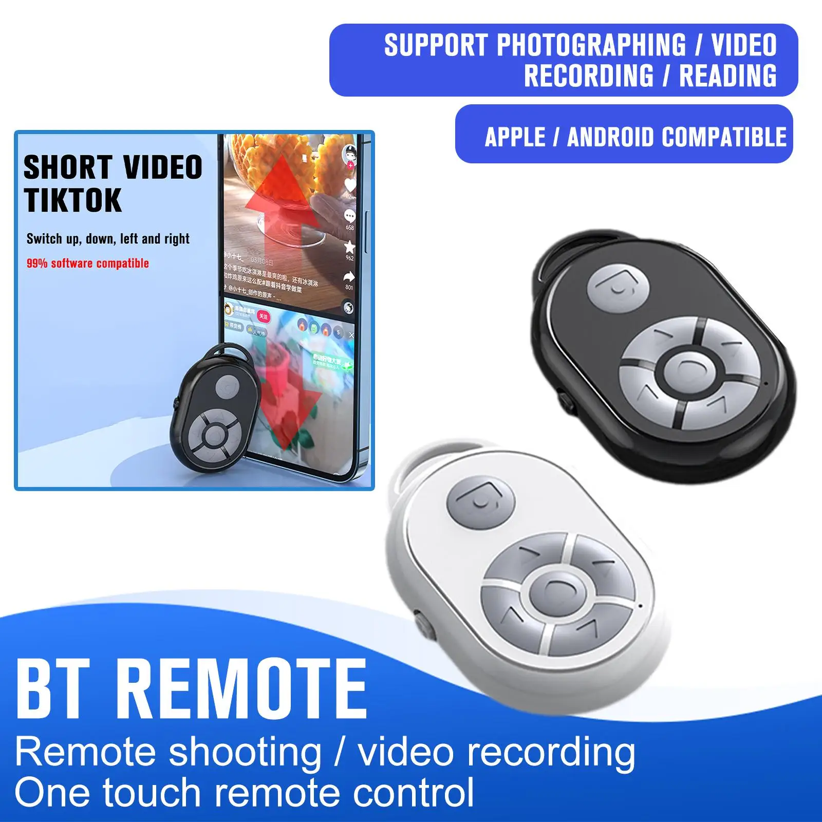 Mini Wireless Bluetooth-compatible Remote Shutter Controller Camera Stick Release Controller Phone Button Self-timer Shutte E0L1