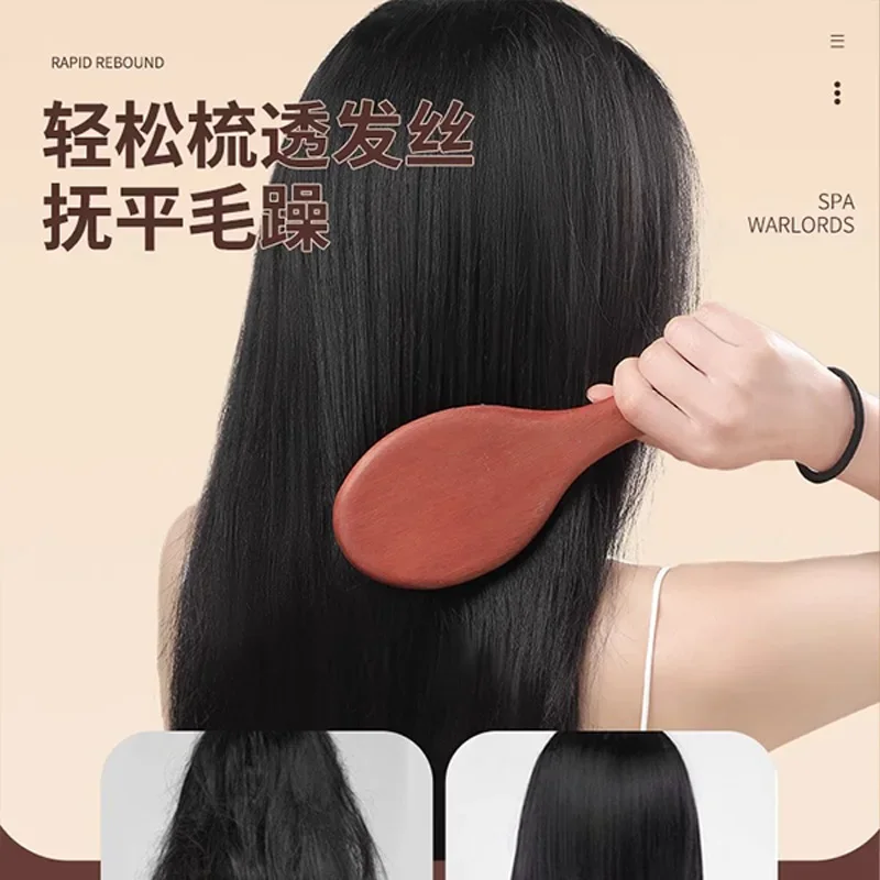 Haarborstel Rood Sandelhout Luchtkussen Kam Massage De Hoofdhuid Borstels Расческа Для Волос Houten Huishoudelijke Pluizige Airbag Kammen