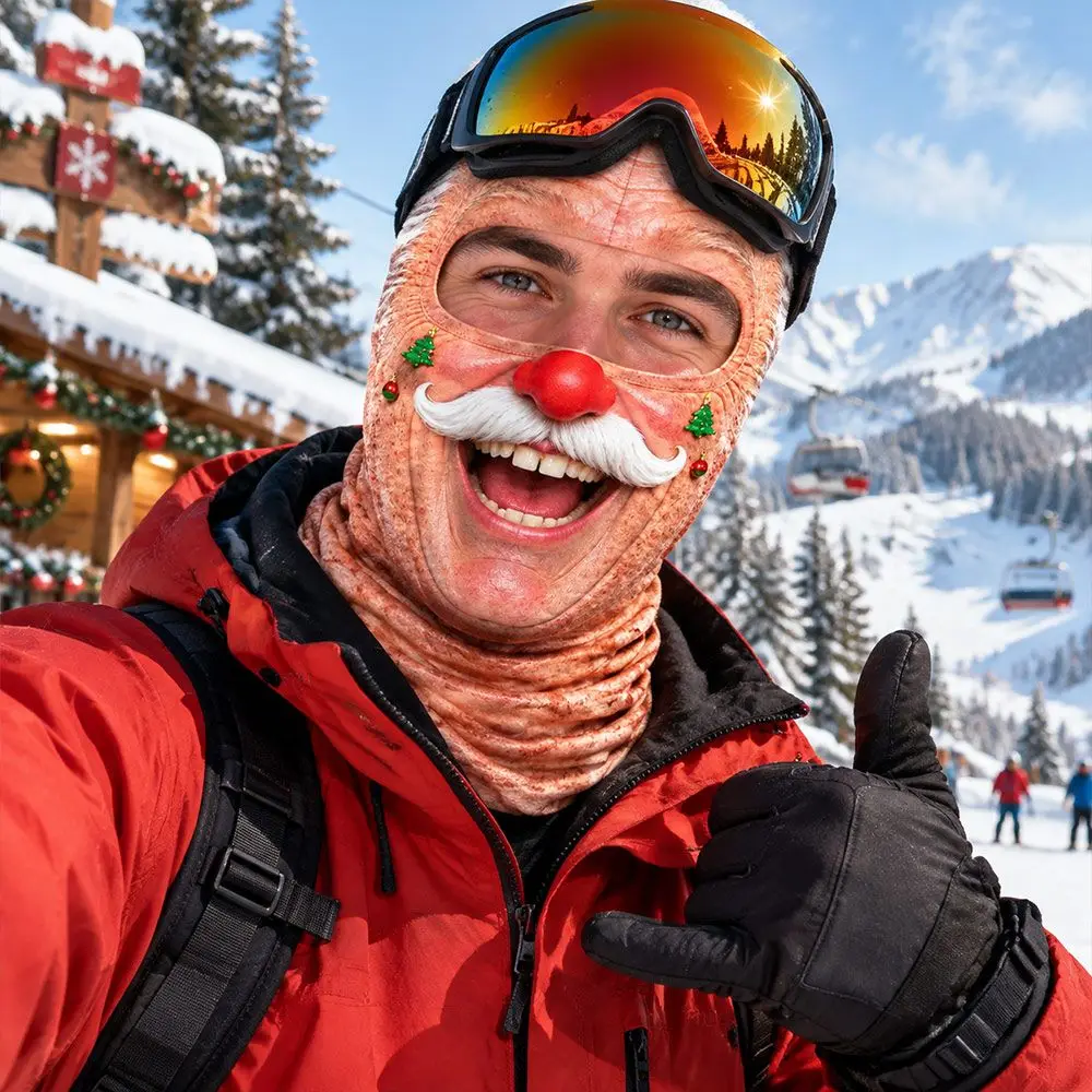 Old Man Pattern Ski Mask 3D Face Printed Keep Warm Balaclava Breathable Cold-resistant Windproof Hood