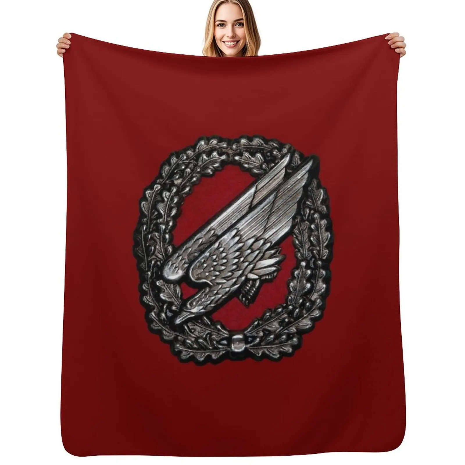 Bundeswehr German Paratrooper Badge Throw Blanket Picnic Retros Tourist Personalized Gift For Decorative Sofa Blankets