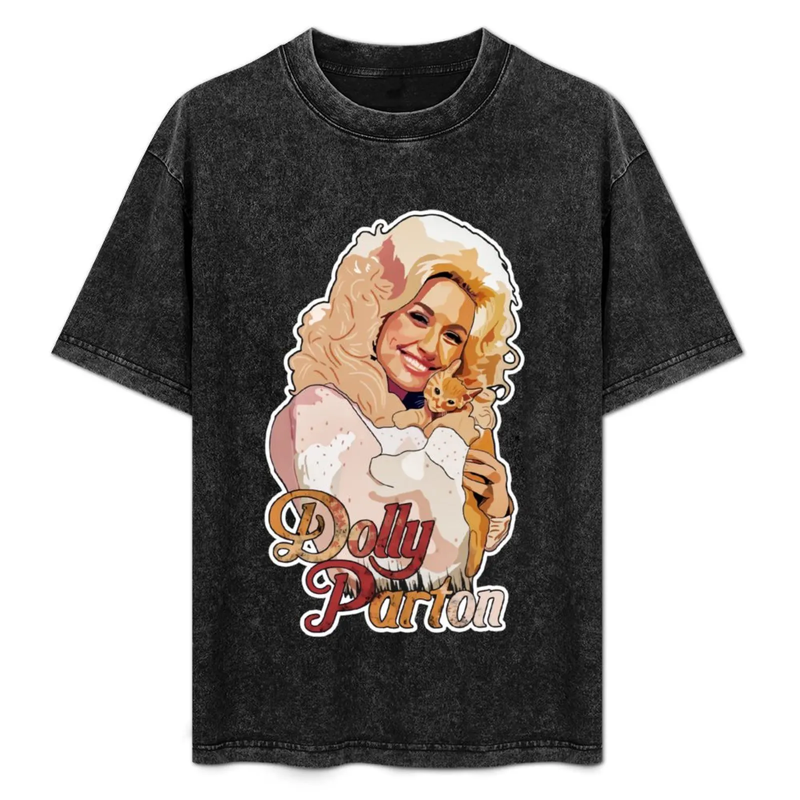 

Dolly Parton with beloved cat T-Shirt t shirt man plain cotton t shirt man T-Shirt