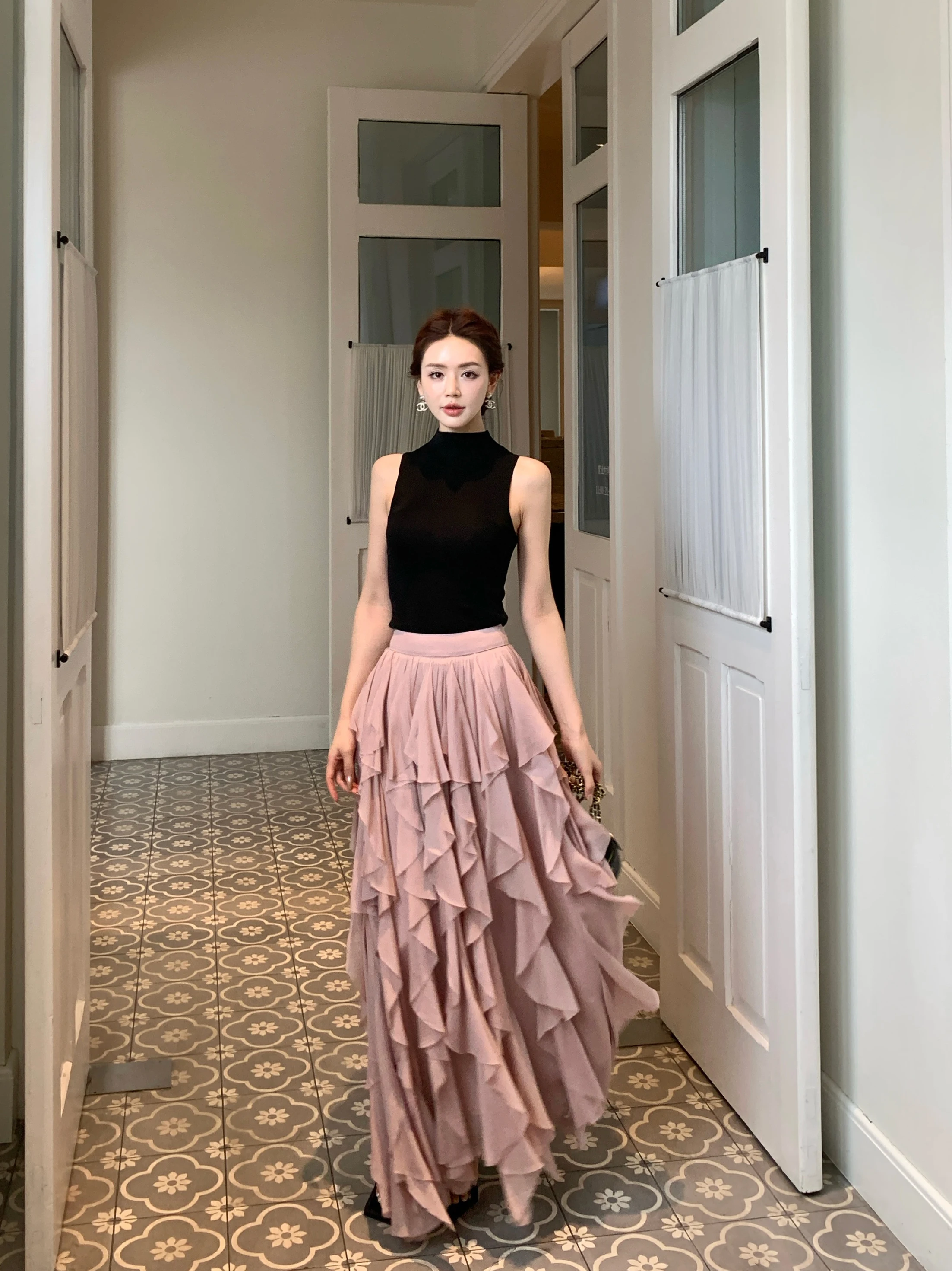 

Романтичная юбка Aosphere с кружевом, А-силуэт, высокая талия, из смесовой ткани (шерсть/полиэстер), весенняя коллекция