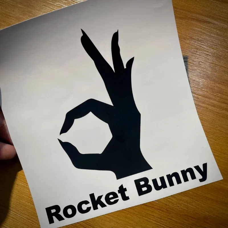 1X Rocket Bunny Car Decorative Sticker, JDM Modified Car Sticker, Suitable for Car Windows, Triangular Windows, and more Sticker