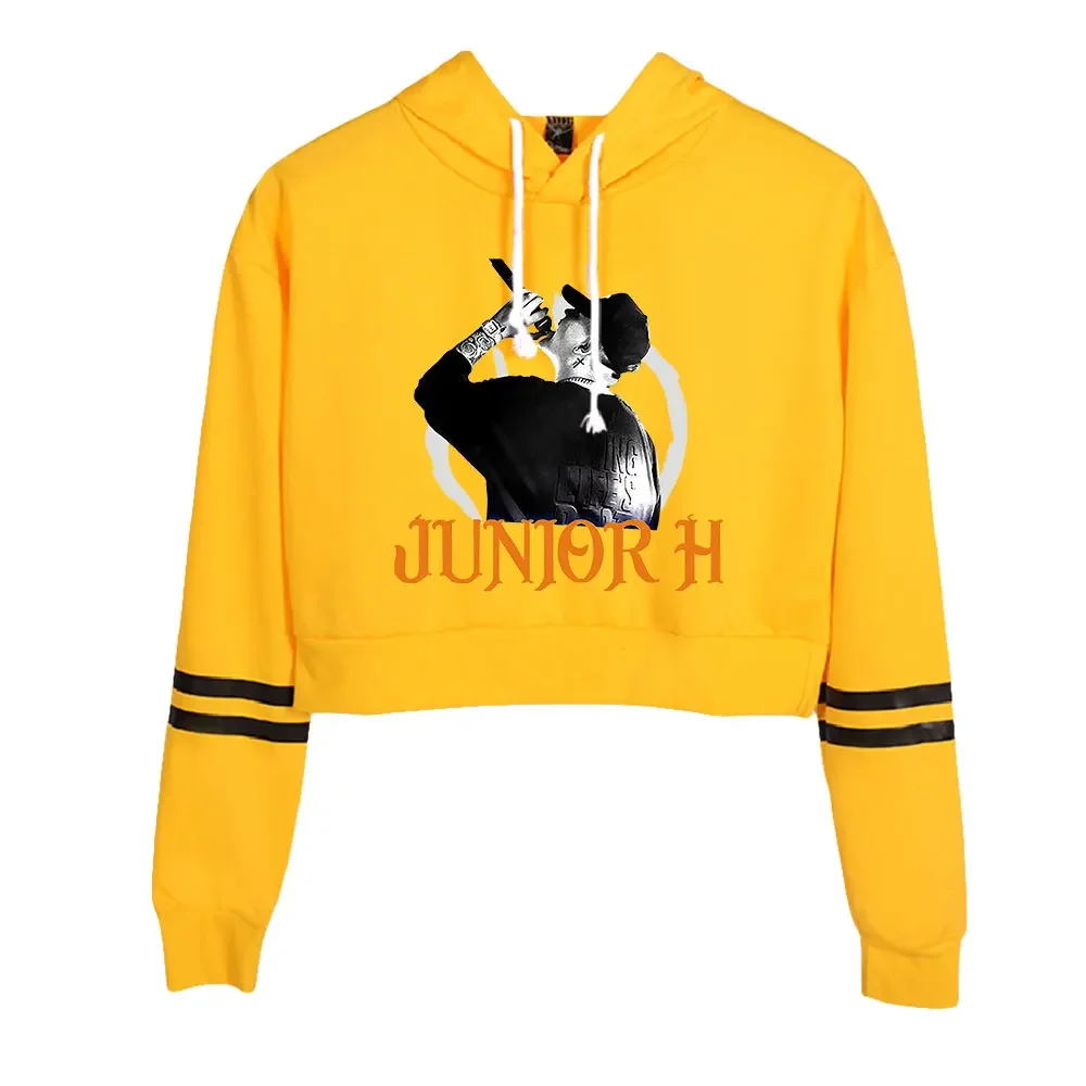 

Rapper Junior H Sad Boyz Merch Crop Top Hoodie Women Long Sleeve Hooded Harajuku Cropped Sweatshirt Casual Tracksuit Streetwear