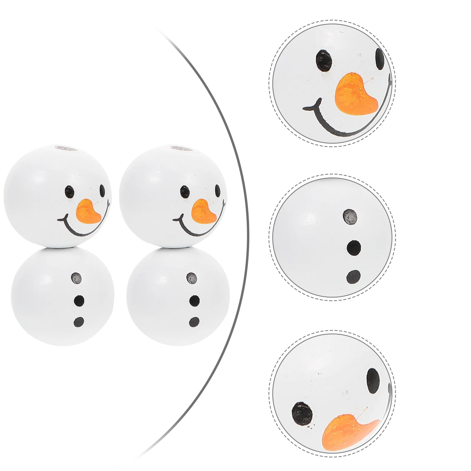 

40 pcs Snowman Wooden Beads Craft Making DIY Jewelry Accessories Xmas Decorative Loose Beads Christmas ornaments