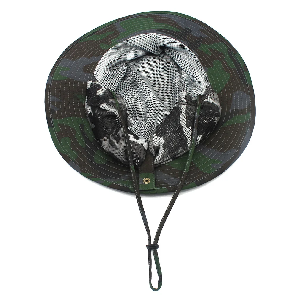 

1pc Camouflage Hat Breathable Anti Mosquito Net For Fishing Hiking Hunting Camping Outdoor Sun Protection Dark Green