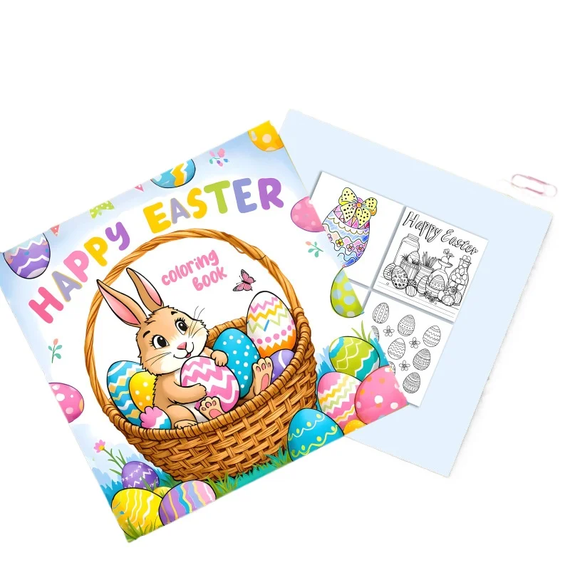 New Happy Easter Themed Coloring Book, Graffiti & Coloring Drawing Notebook