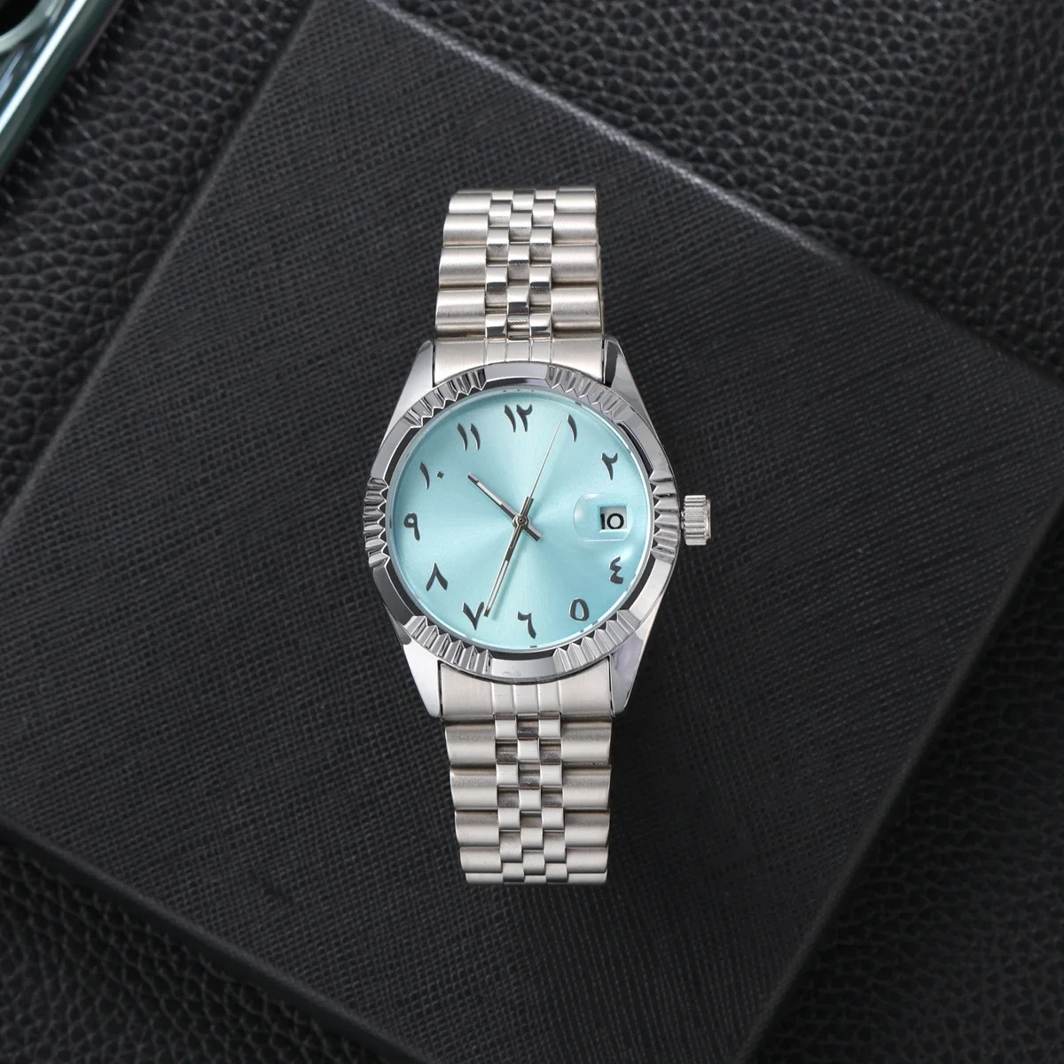 3235 Movement Automatic Mechanical Clean/Vs FactoryCustom Logo Name Watch Baby Blue and Black