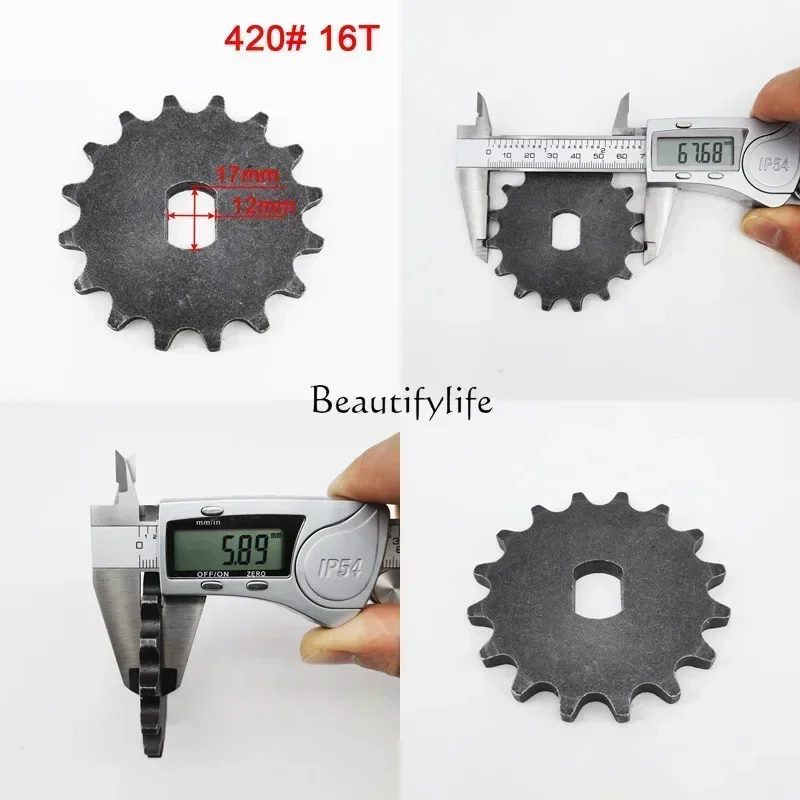 

Tool AccessoriesJJ parts420 type gear motor sprocket inner diameter 17 * 12mm gear 9 10 12 14 16 18 20 tooth plate