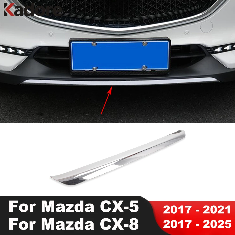 

For Mazda CX-5 CX5 KF 2017-2021 CX-8 2017-2025 Steel Front Bottom Bumper Grille Cover Trim Grille Lip Strip Car Accessories