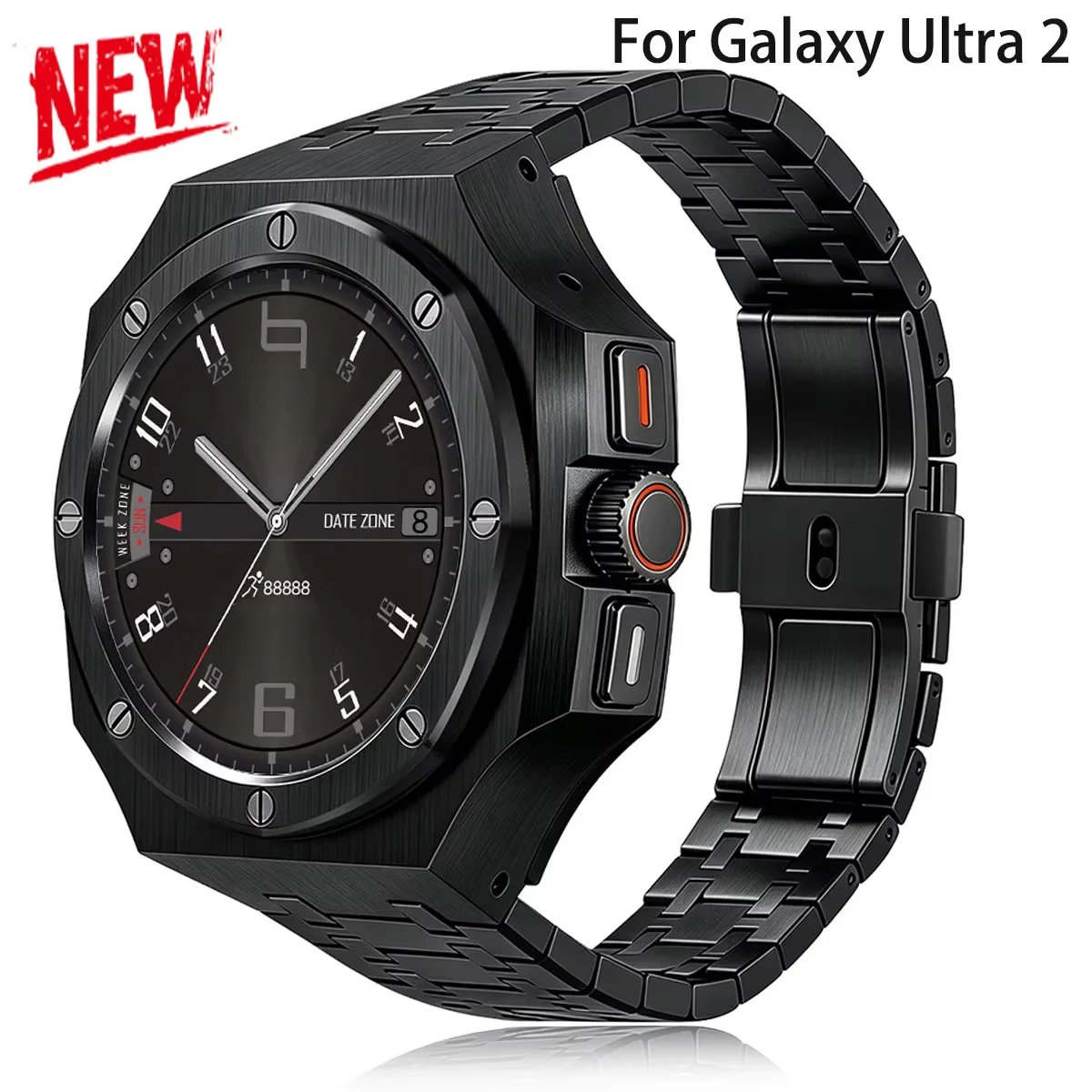 Full Stainless Steel Mod Set For Samsung Galaxy Watch Ultra 2 2026 Men Business Watch Frame & Bracelet Combo Protective Cover