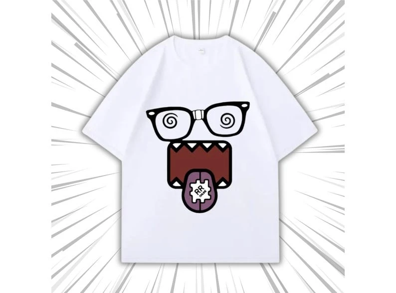 Funny Domo T-shirt Oversized Unisex for Men Women Cotton Tee Shirt Clothes Streetwear Trendy Cotton Fashion Fashion Hip Hop soft