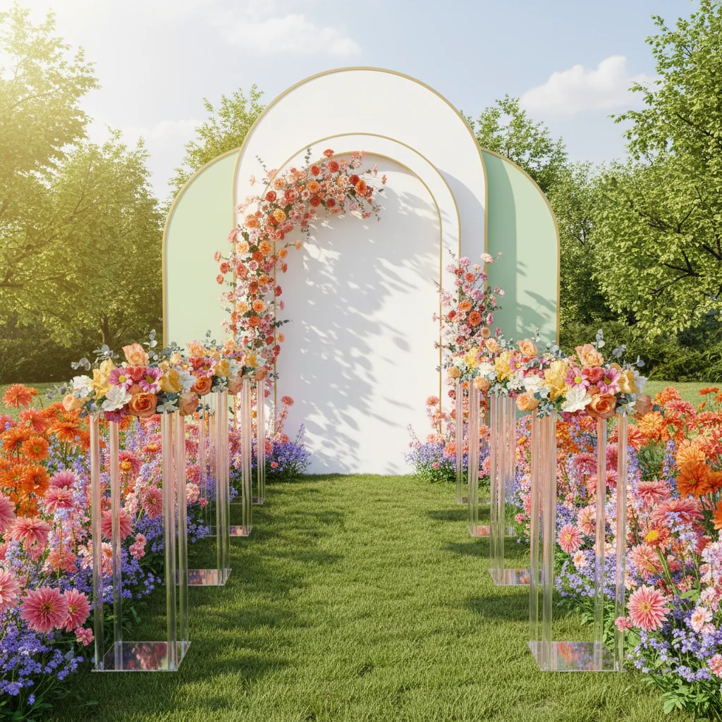 

10Pcs Acrylic Wedding Flower Stand Column Flower Display Stand for Wedding Party Events Reception Table Decor 7.87*23.62in Clear